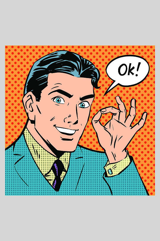 漫威波普风漫画人物矢量插画