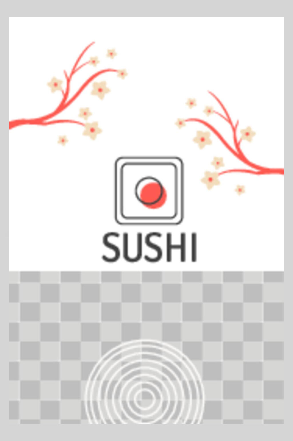 SUSHI英文寿司版式海报素材