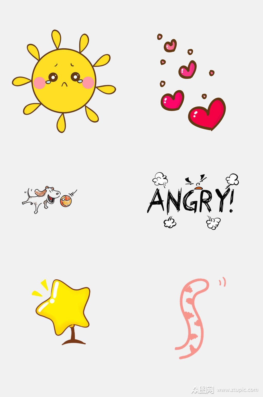 卡通可爱动物表情包免抠设计素材模板下载-编号3668203-众图网