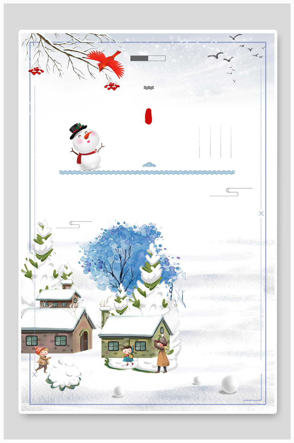 雪人冬季背景素材