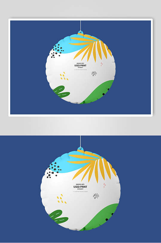 唯美叶子圆形手绘创意气球品牌样机