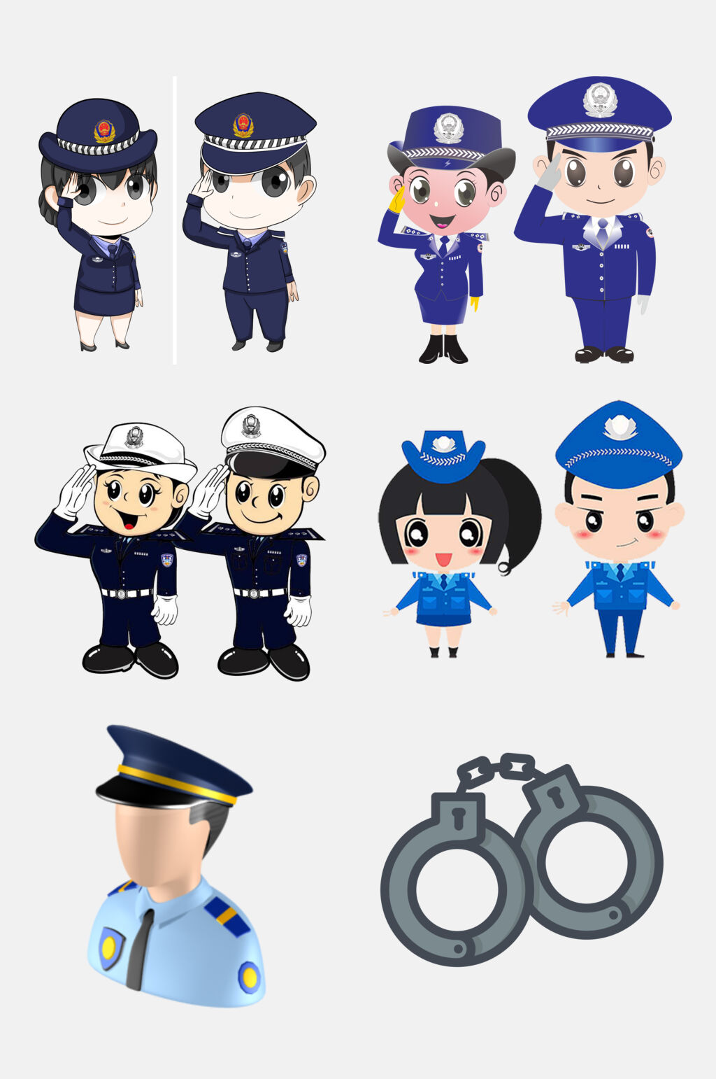 人物公安警察免抠 元素素材
