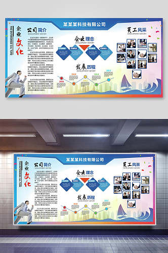 高端大气公司简介企业文化展板