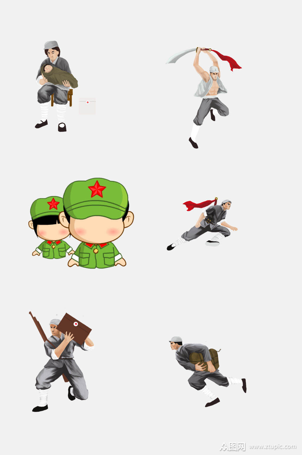 卡通军人免抠素材素材