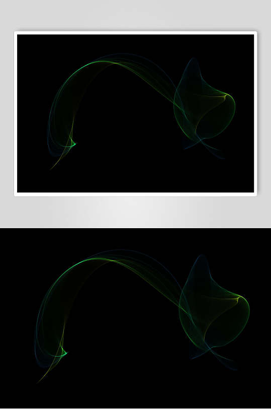 祖母绿火芒滤色效果黑底图片