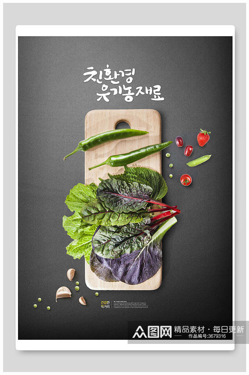 韩式蔬菜美食宣传海报素材