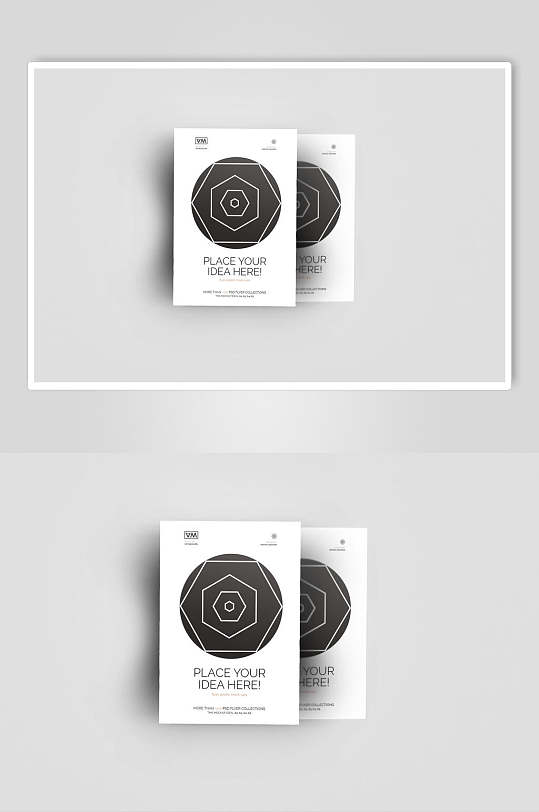 纸张黑白色dm单页宣传单展示样机