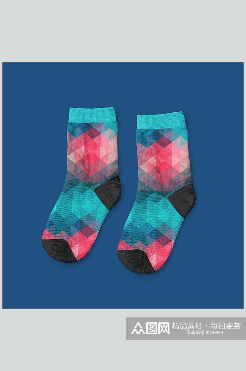 时尚三角创意大气袜子简约品牌样机素材