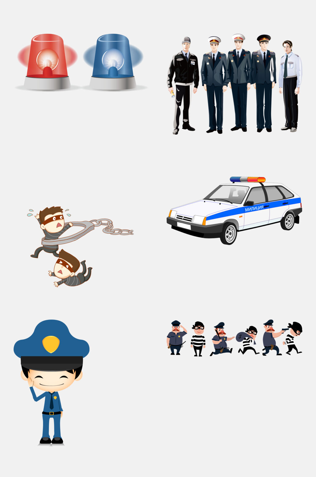 卡通公安警察免抠素材素材