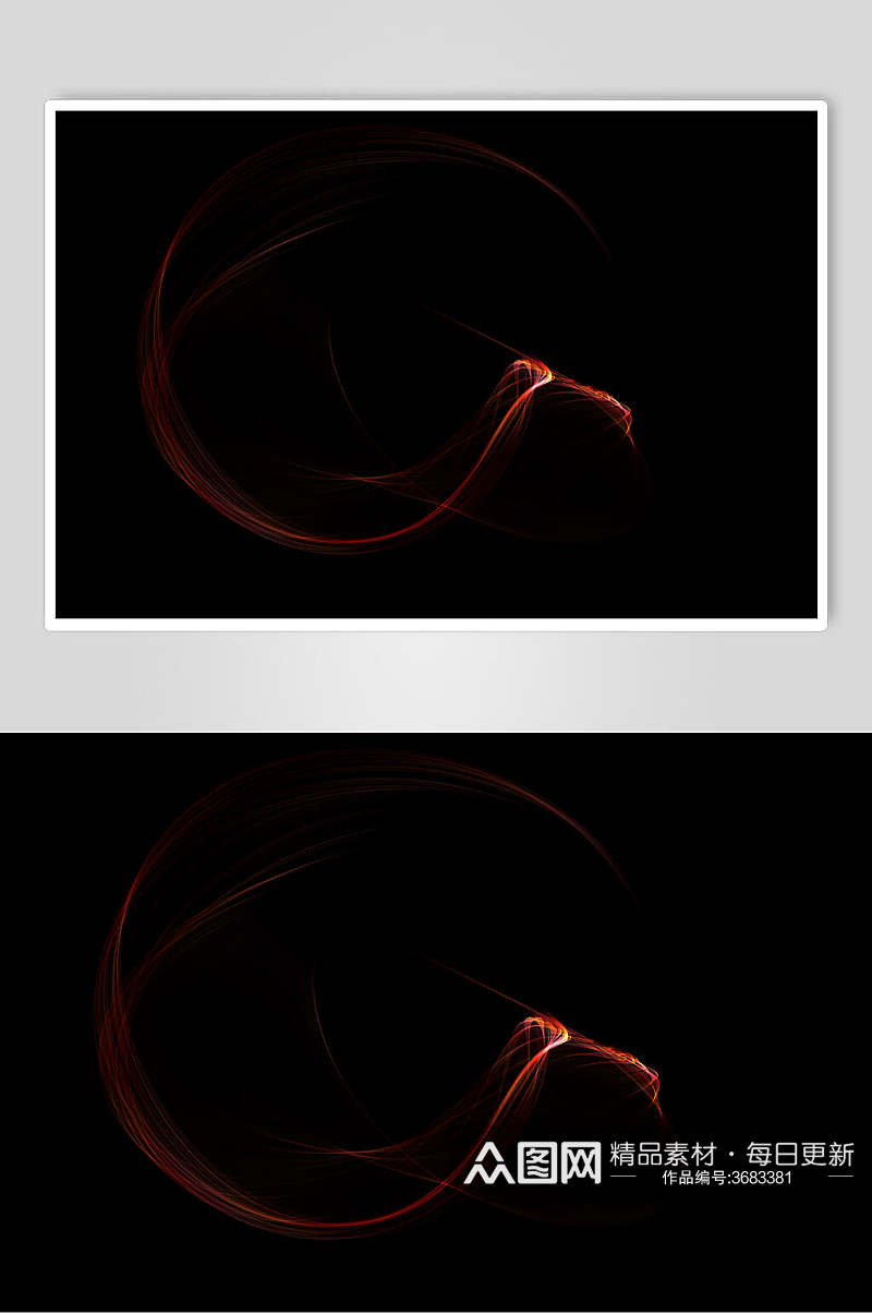 红色创意火芒滤色效果黑底图片素材