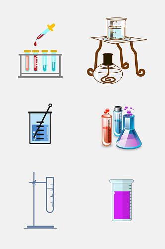 试管卡通科学化学用具免抠素材