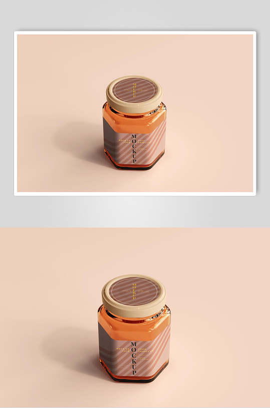 辣酱果酱六角包装玻璃瓶样机