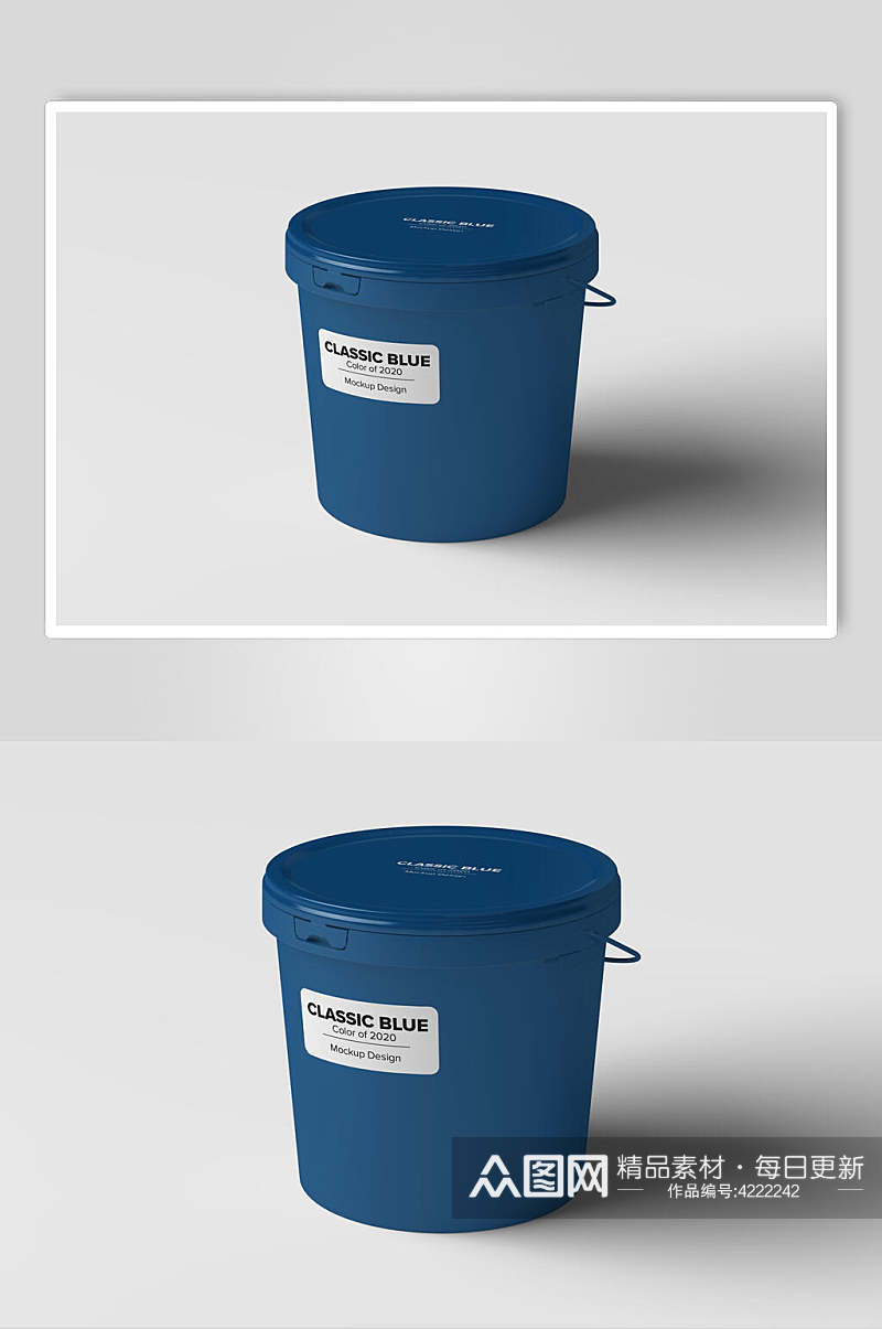 桶清新创意大气英文简约蓝色样机素材