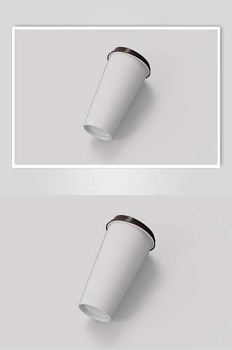 灰色简约创意咖啡奶茶杯贴图样机