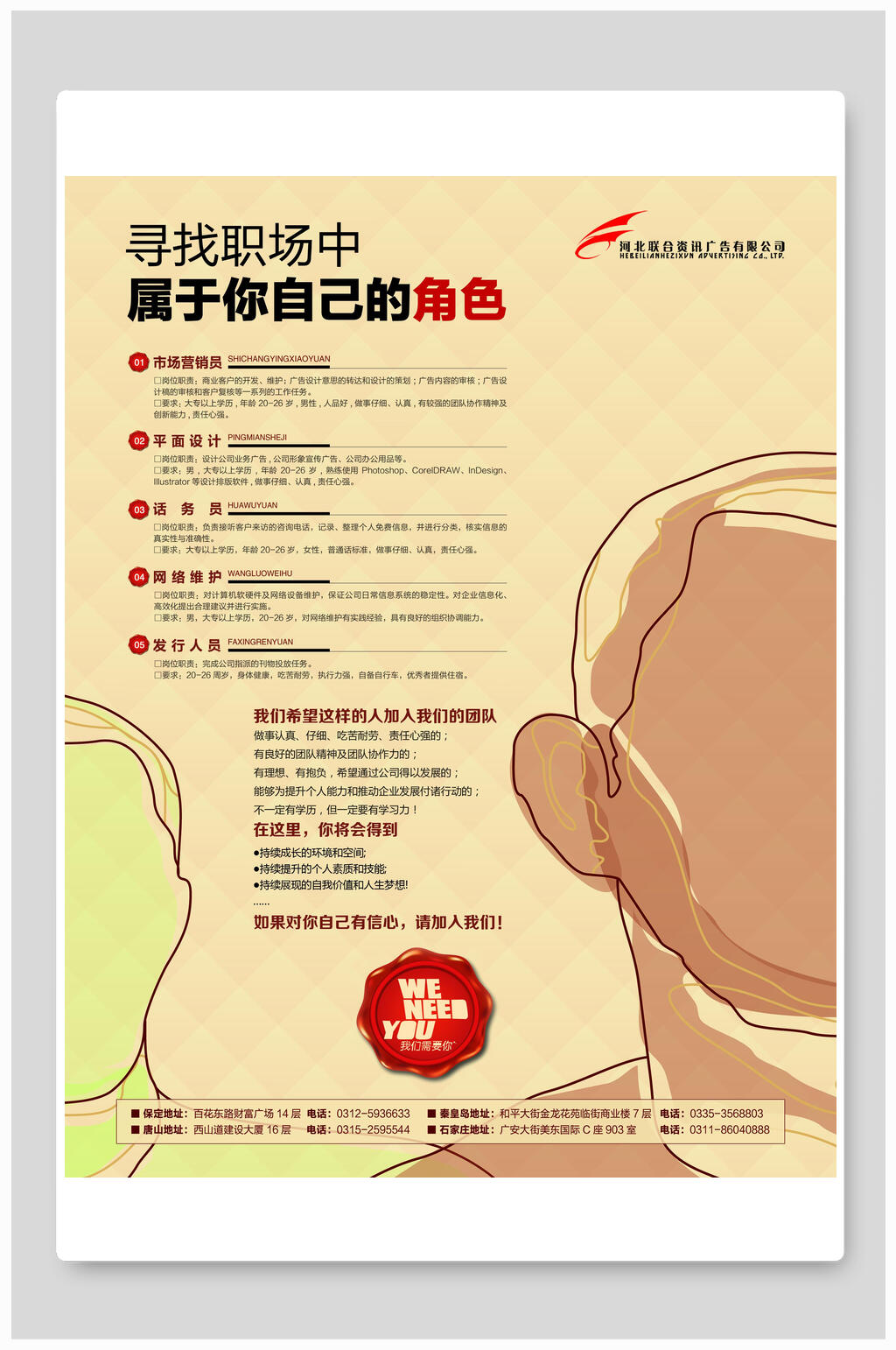属于你自己的角色招聘海报素材
