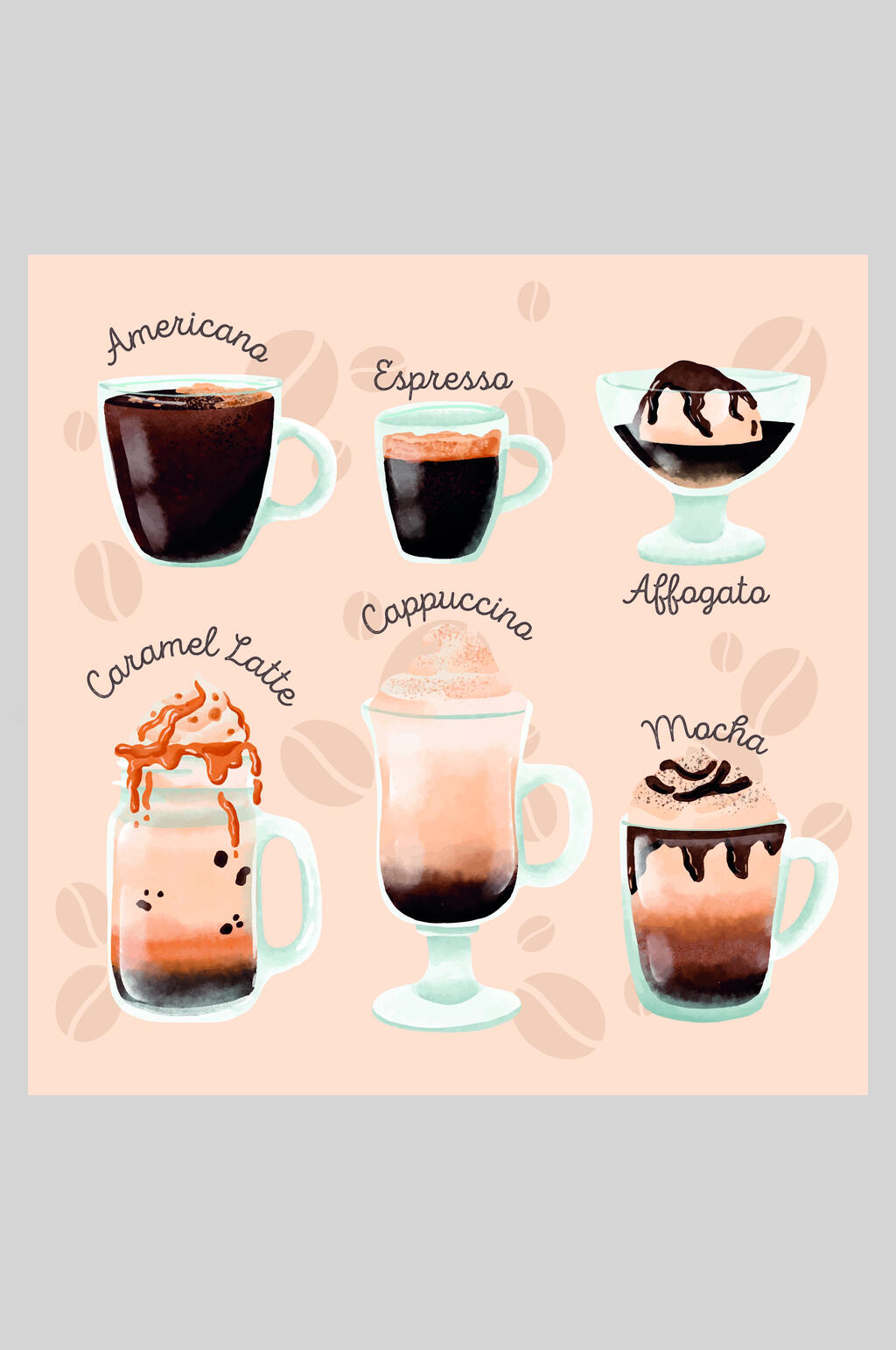简雅创意高端咖啡店矢量插画素材
