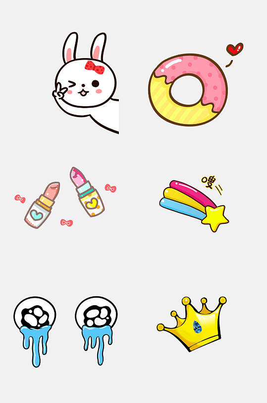 卡通可爱动物表情包免抠元素素材