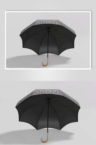 阴影极简黑色简约雨伞包装贴图样机