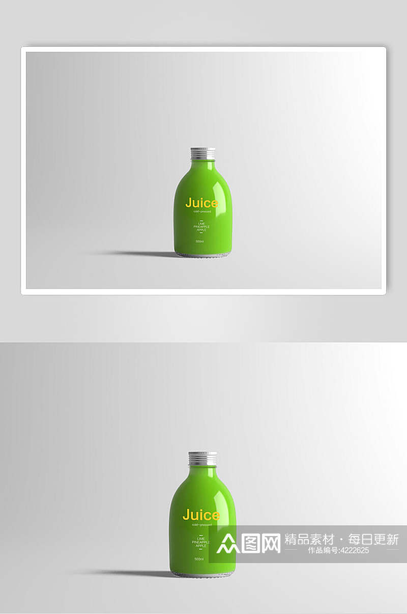 绿清新饮料果汁果蔬塑料瓶包装样机素材