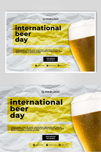 英文时尚啤酒饮品宣传海报