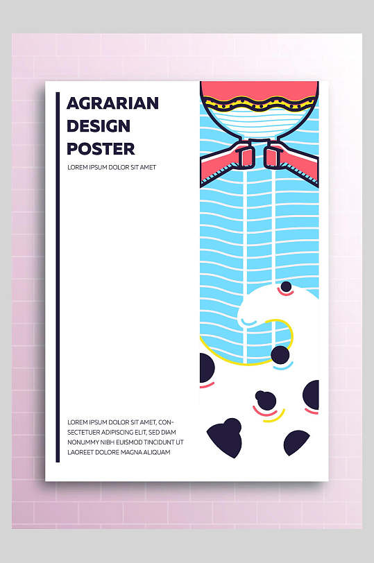 卡通动物排版矢量海报