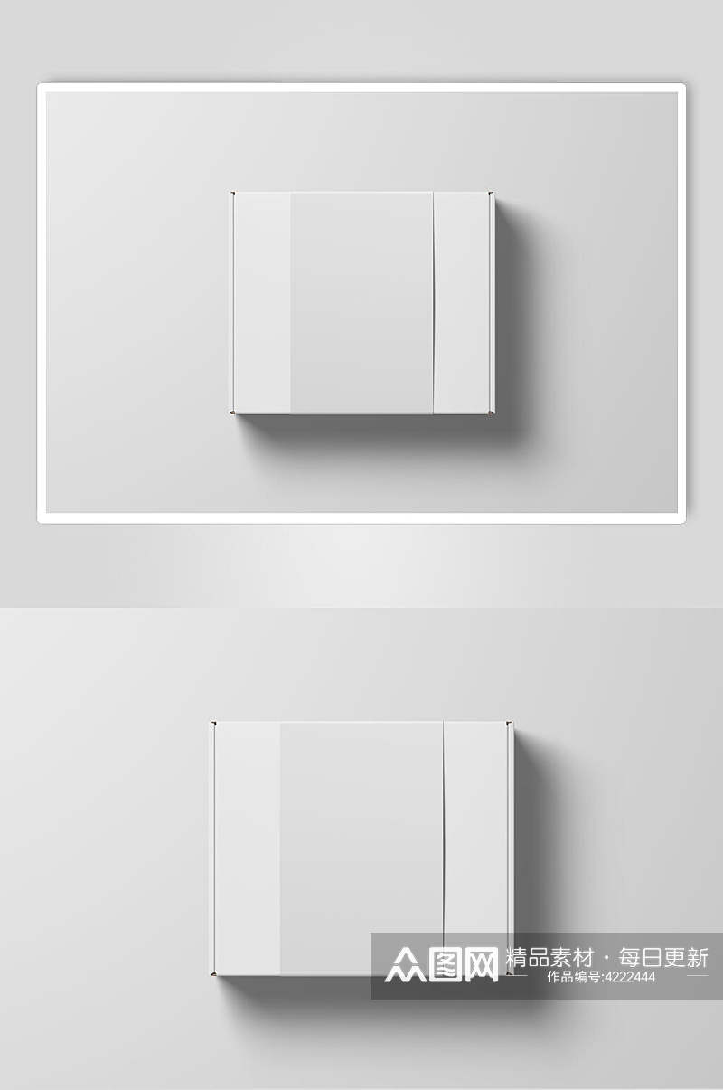 盒子高端大气灰色白膜盒子场景样机素材