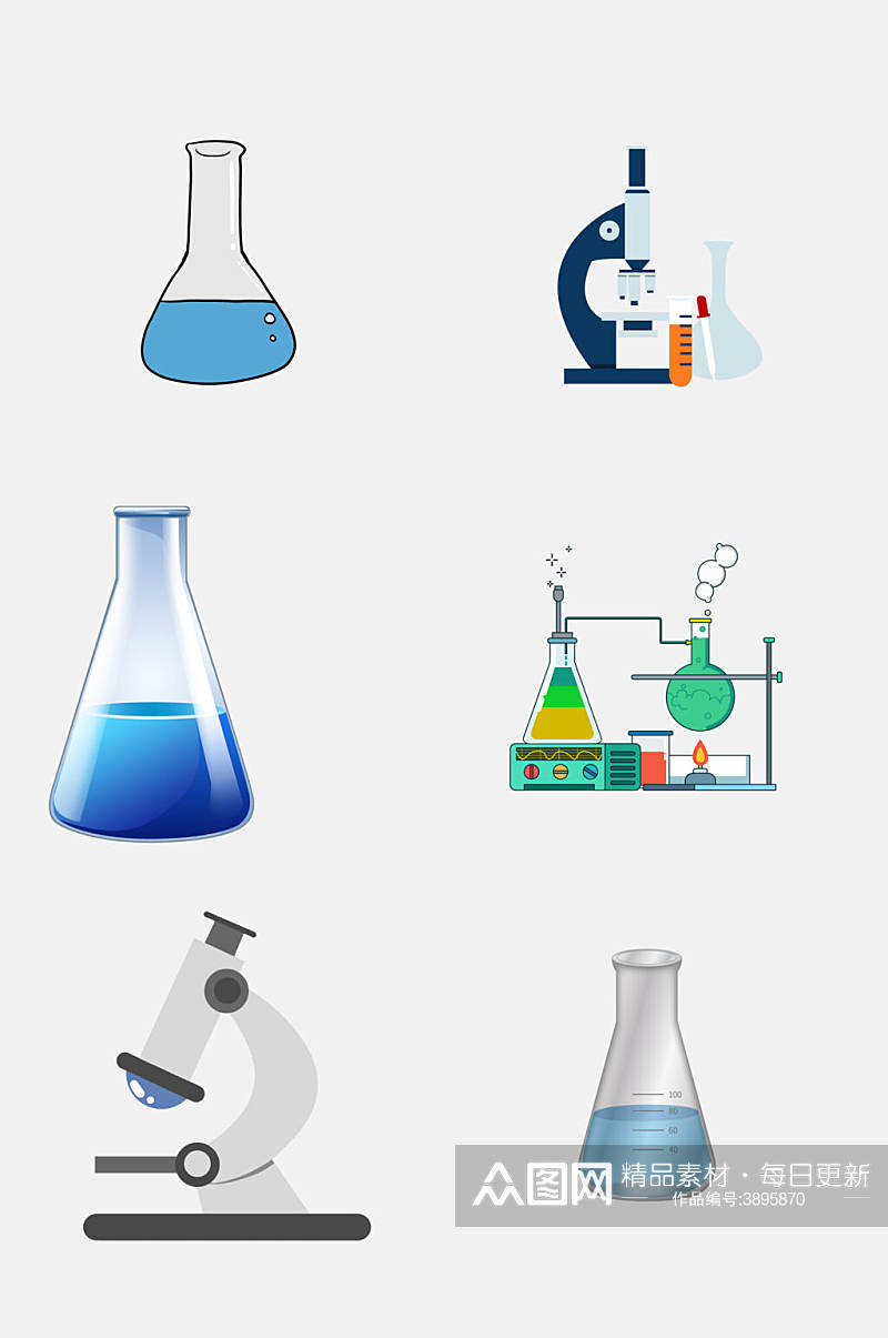 卡通卡通科学化学用具免抠素材素材