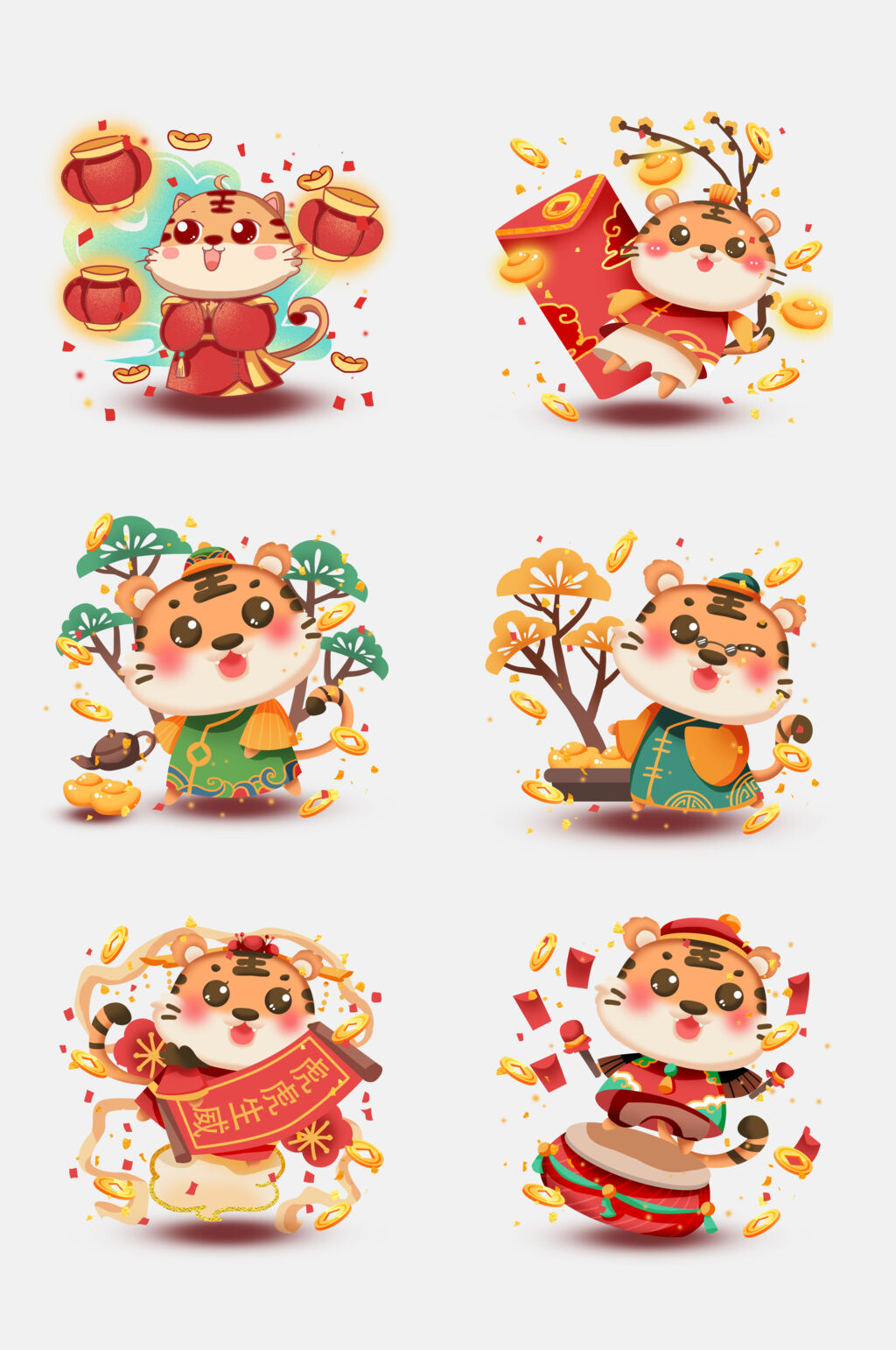 中国风创意虎年新年免抠素材素材