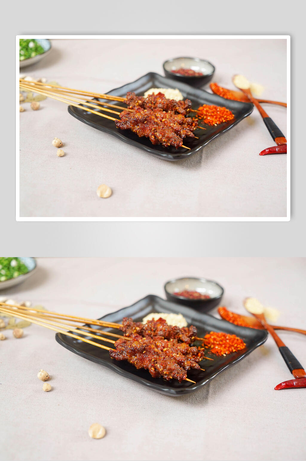 招牌香辣烤肉串美食图片素材