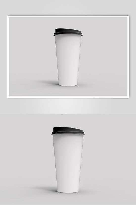 时尚杯子清新咖啡奶茶杯贴图样机-众图网