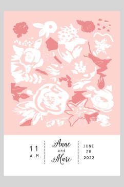 粉色抽象花卉矢量宣传海报