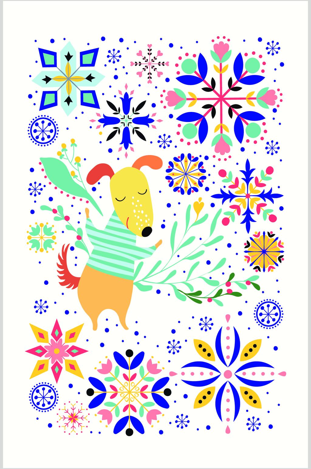 小黄狗动物主题插画矢量素材素材