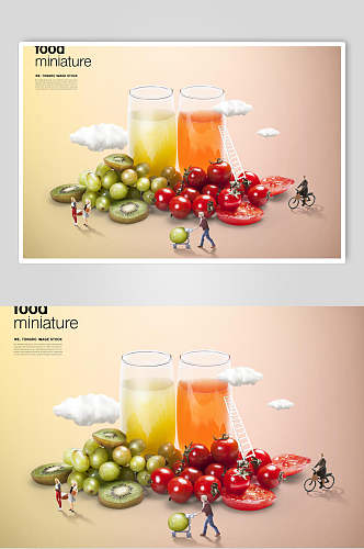 西红柿食物创意海报