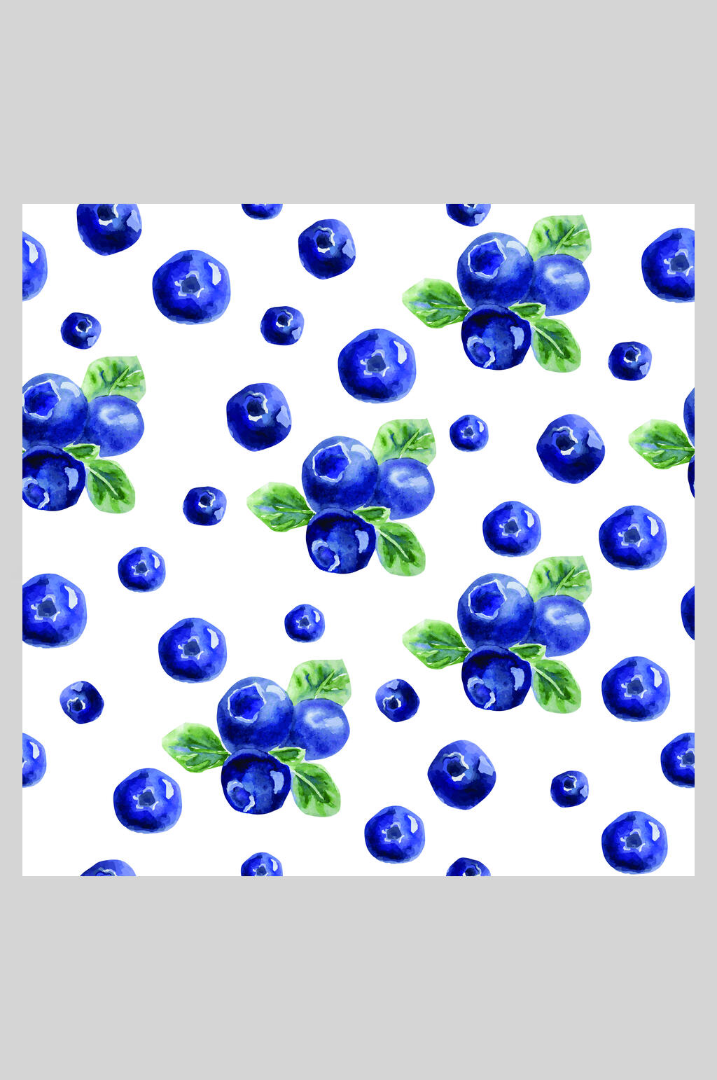 简约蓝莓水果插画背景矢量素材素材