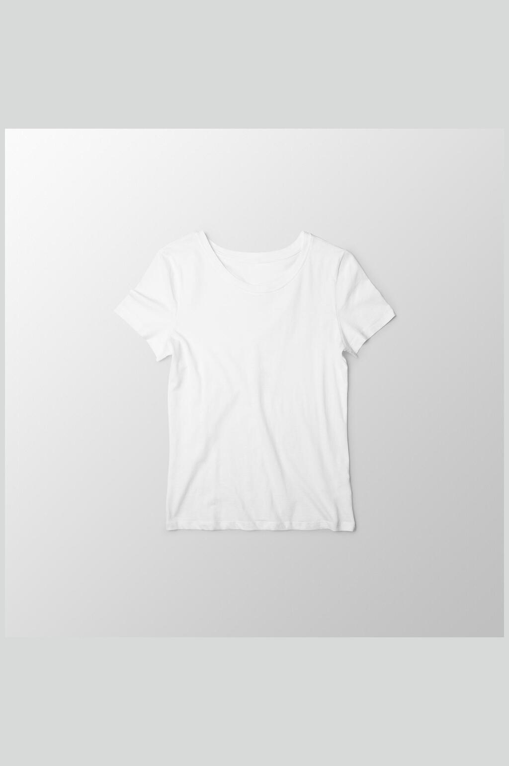 短袖创意大气白色衣服平铺展示样机素材