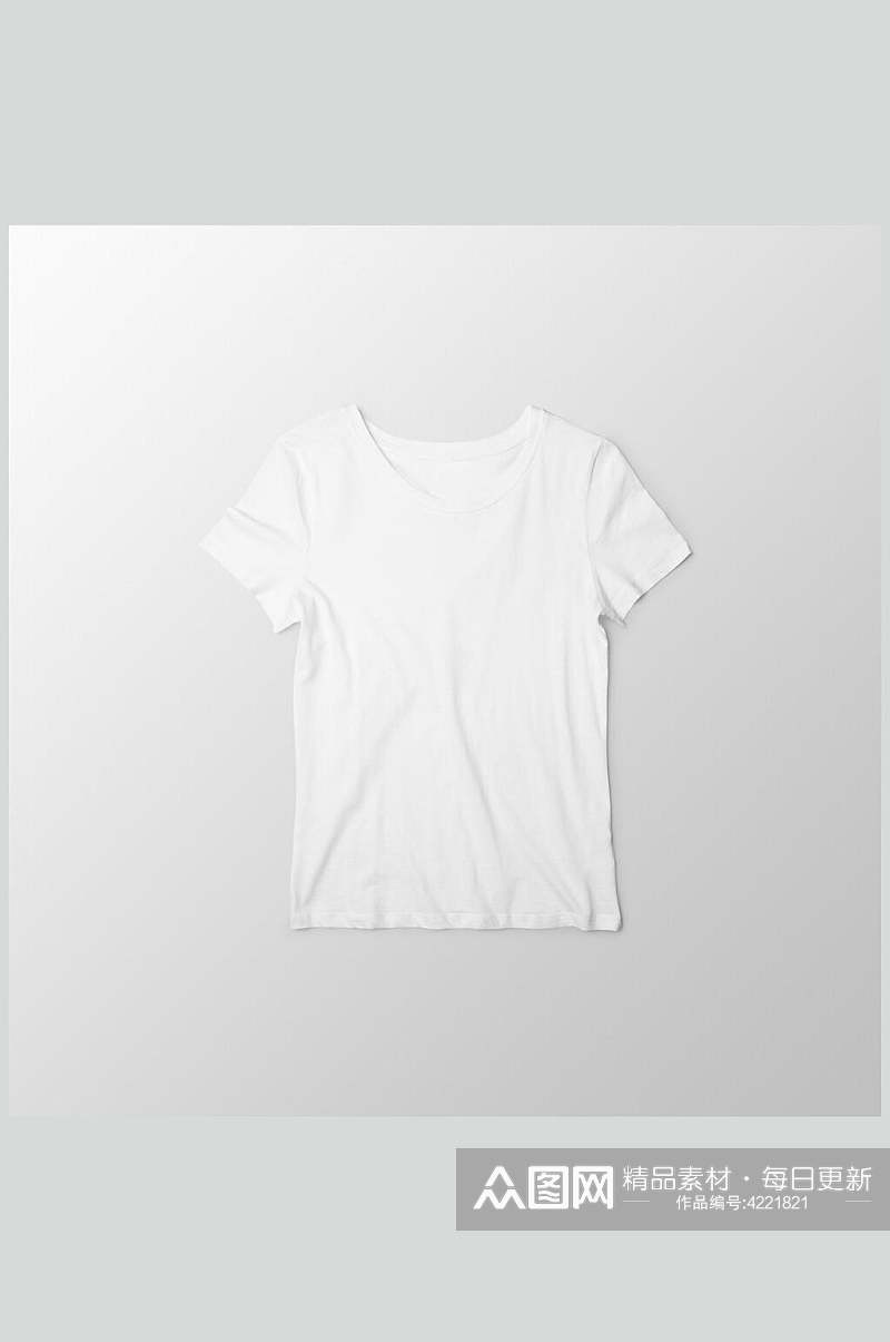 短袖创意大气白色衣服平铺展示样机素材