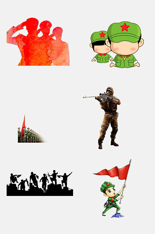 民族风军人部队免抠设计素材