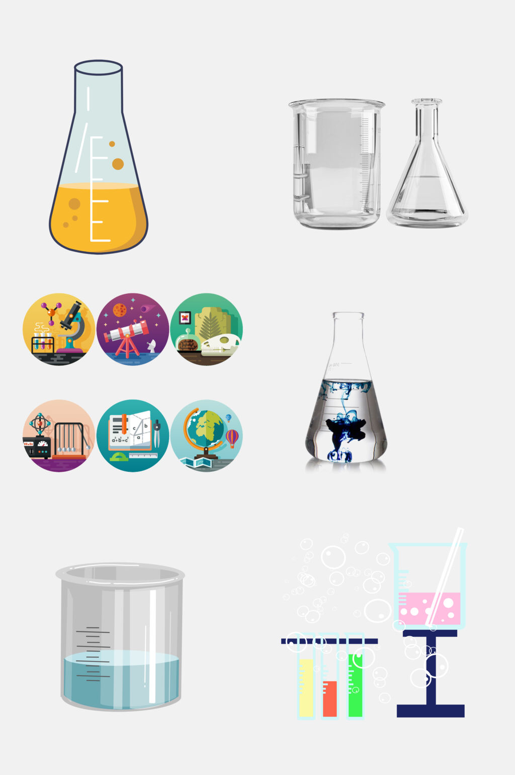 锥形管卡通科学化学用具免抠素材素材