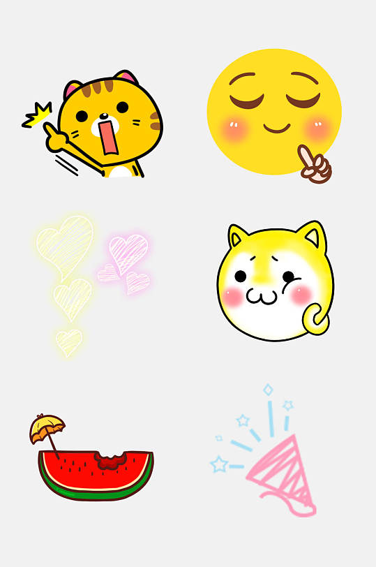 卡通可爱动物头像表情包免抠素材元素