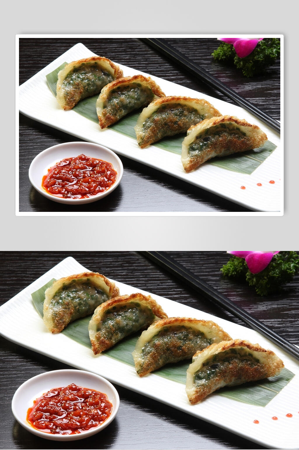香辣美味煎饺食品饺子水饺美食摄影图片叁素材