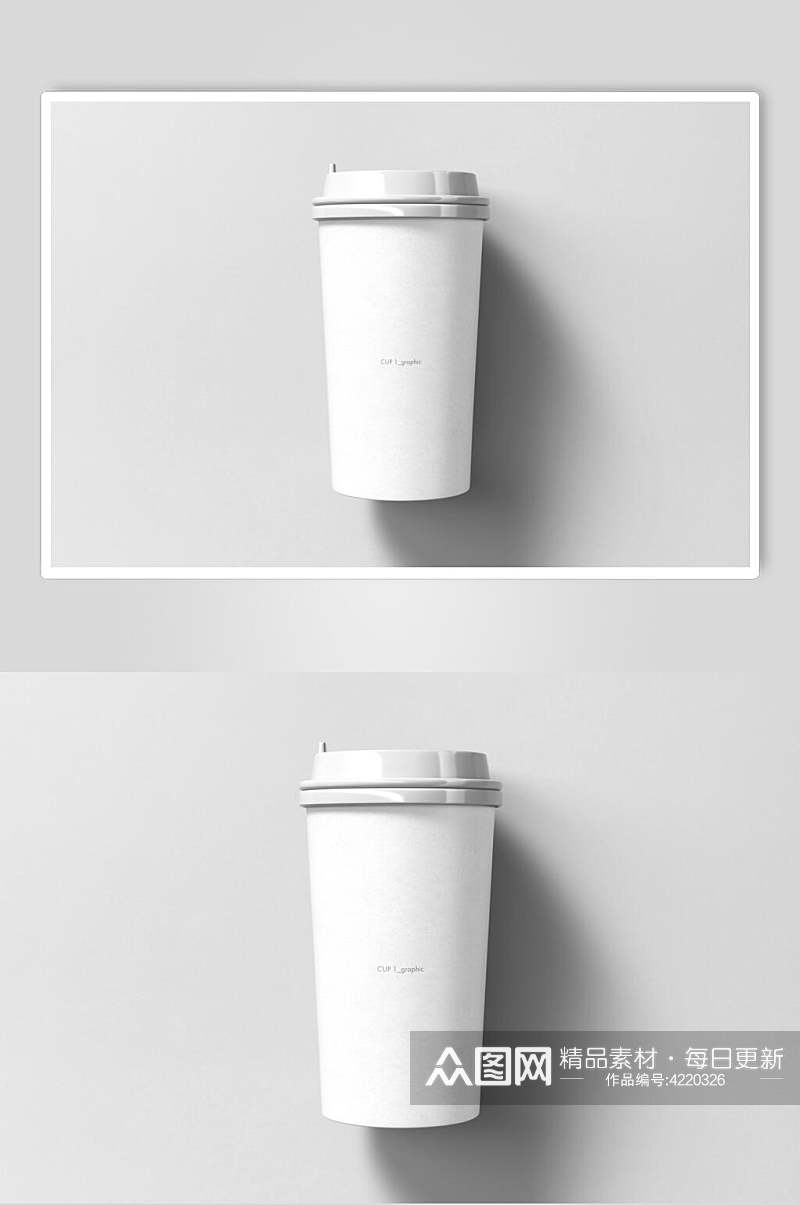 杯子创意立体灰咖啡奶茶杯贴图样机素材