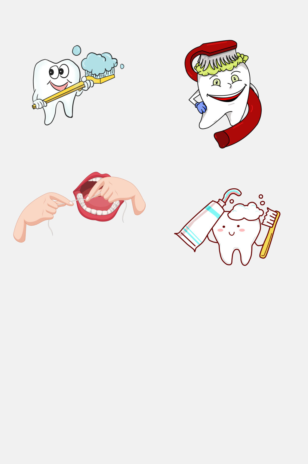 卡通牙齿刷牙免抠素材素材