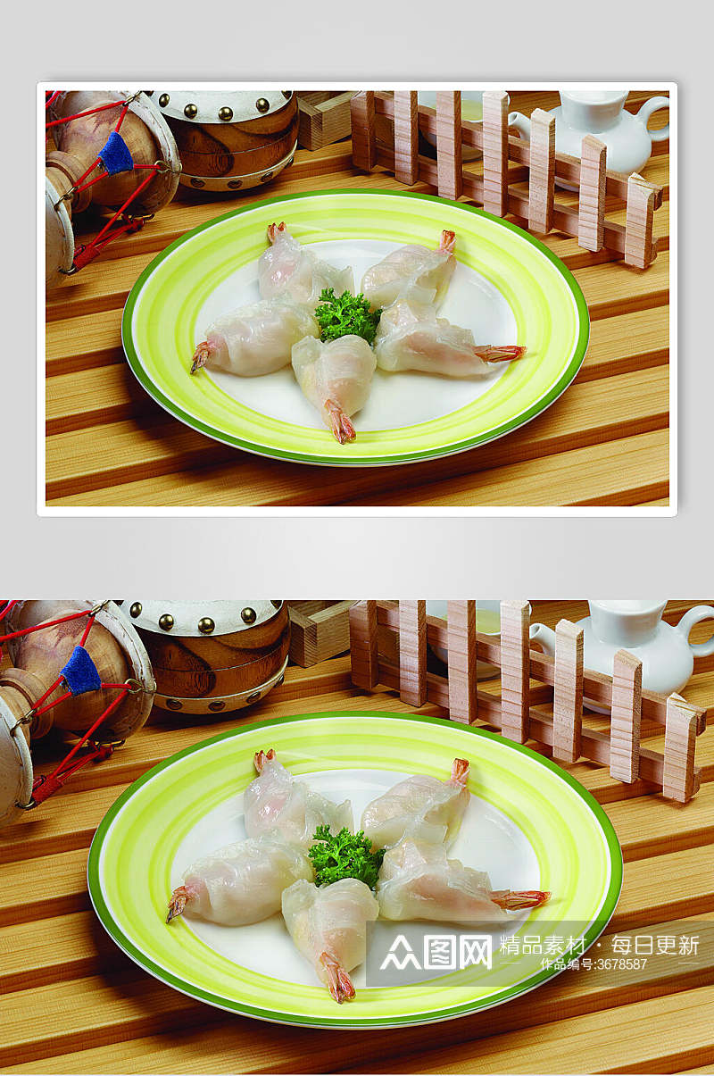 清新美味虾仁饺子水饺美食摄影图片叁素材