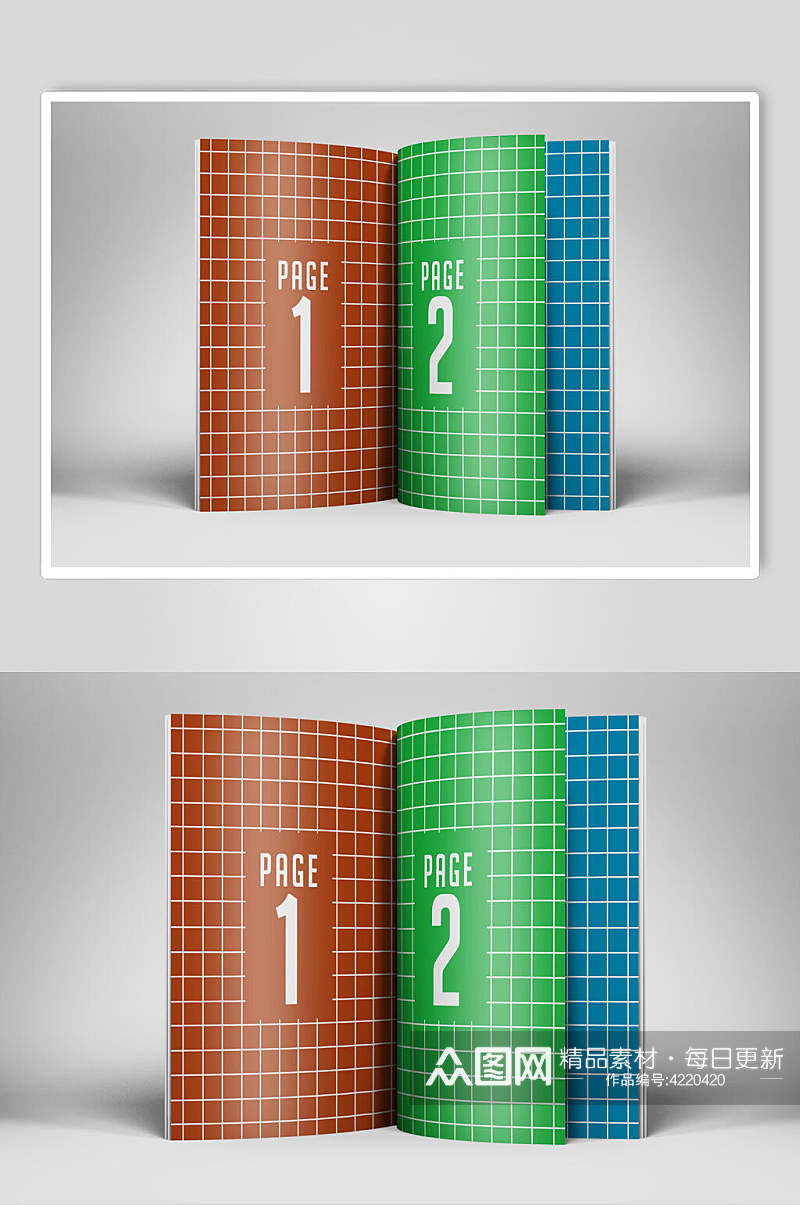 彩色线条创意大气书籍画册贴图样机素材