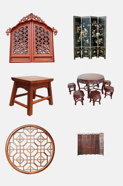 中式复古古典家具免抠素材