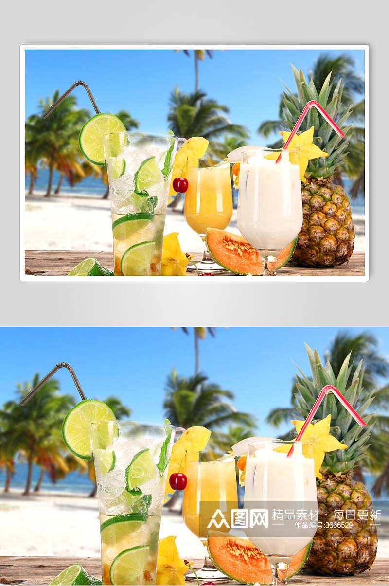 清凉一夏鲜榨水果汁摄影图片叁素材