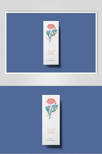 花朵蓝白手绘清新创意大气品牌样机
