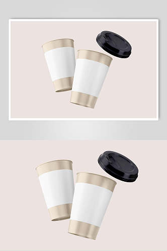 杯子粉色创意咖啡奶茶杯贴图样机