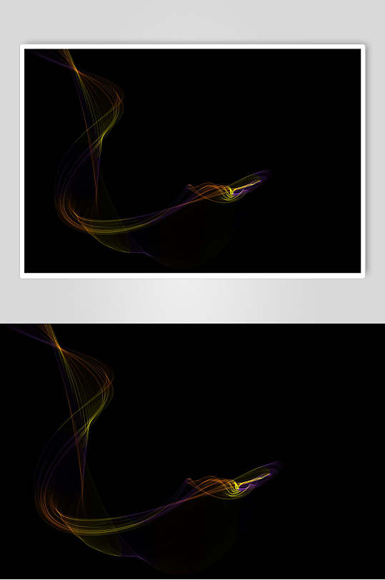 黄色火芒滤色效果黑底图片