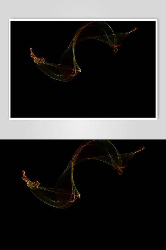 金黄火芒滤色效果黑底图片